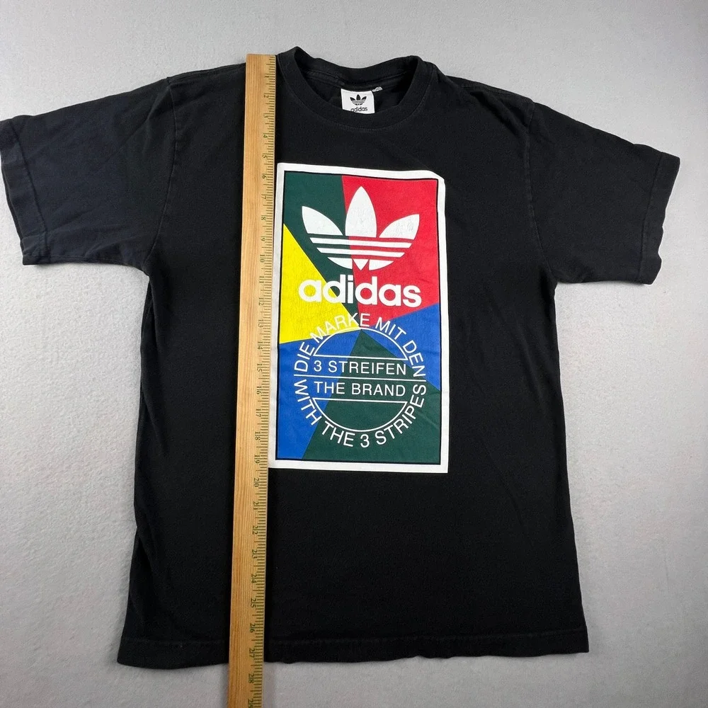Adidas Graphic Tee Mens M Multi Color Trefoil Logo 3 Stripes Streetwear German